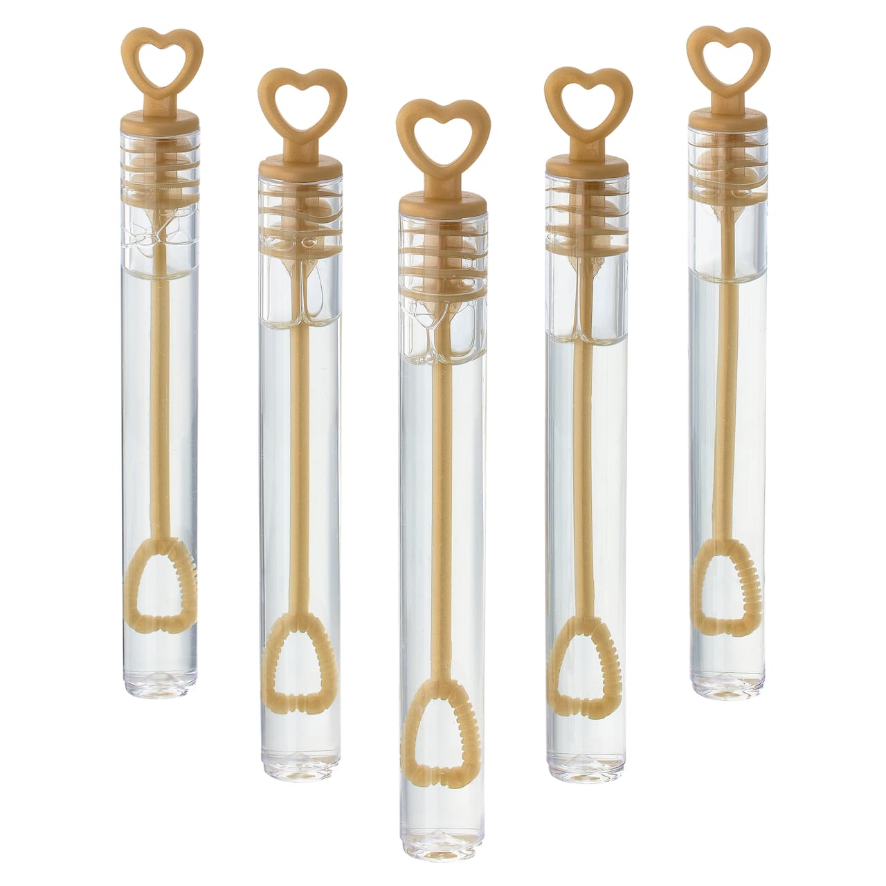 6 Packs: 100 ct. (600 total) Gold & Clear Heart Bubble Wands by Celebrate It™